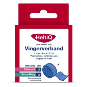 HeltiQ Vingerverband 4 m x 2,5 cm blauw